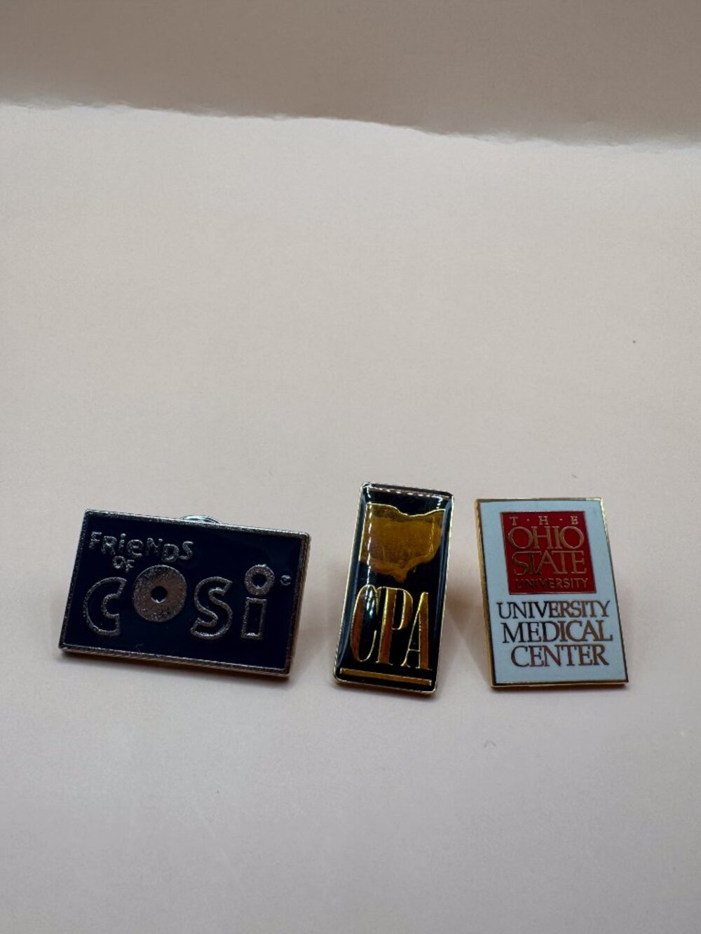 Lot of 3 Ohio Pins CPA Ohio State University Medical Center Friends of COSI Lape